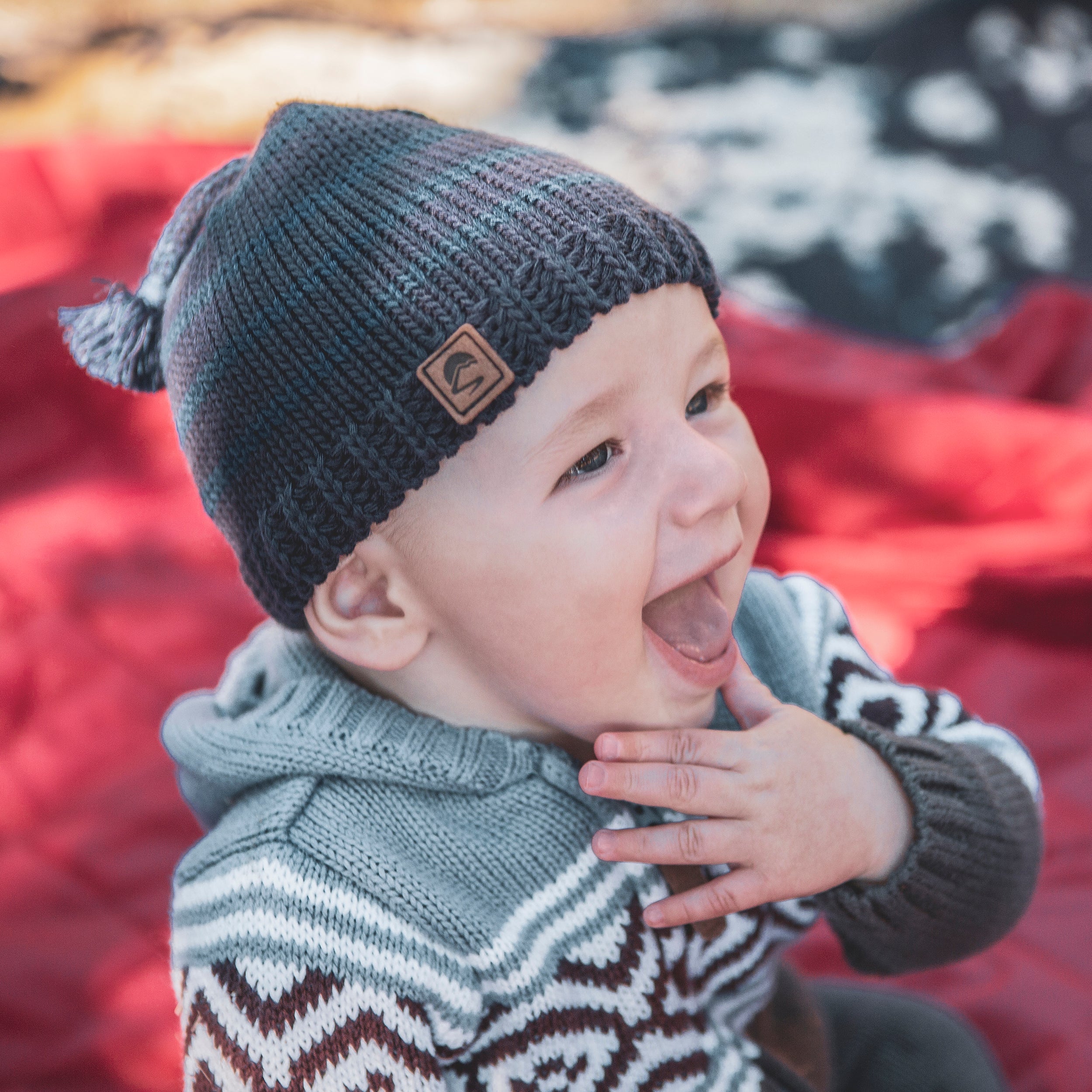 Infant Frosty Stripe Beanie - SALE Y4